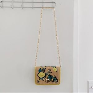 Draper James woven lemon crossbody